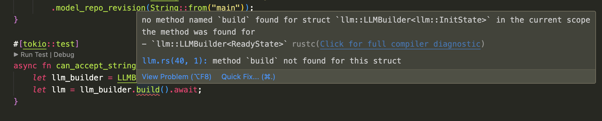 Compiler error: build() is not available yet