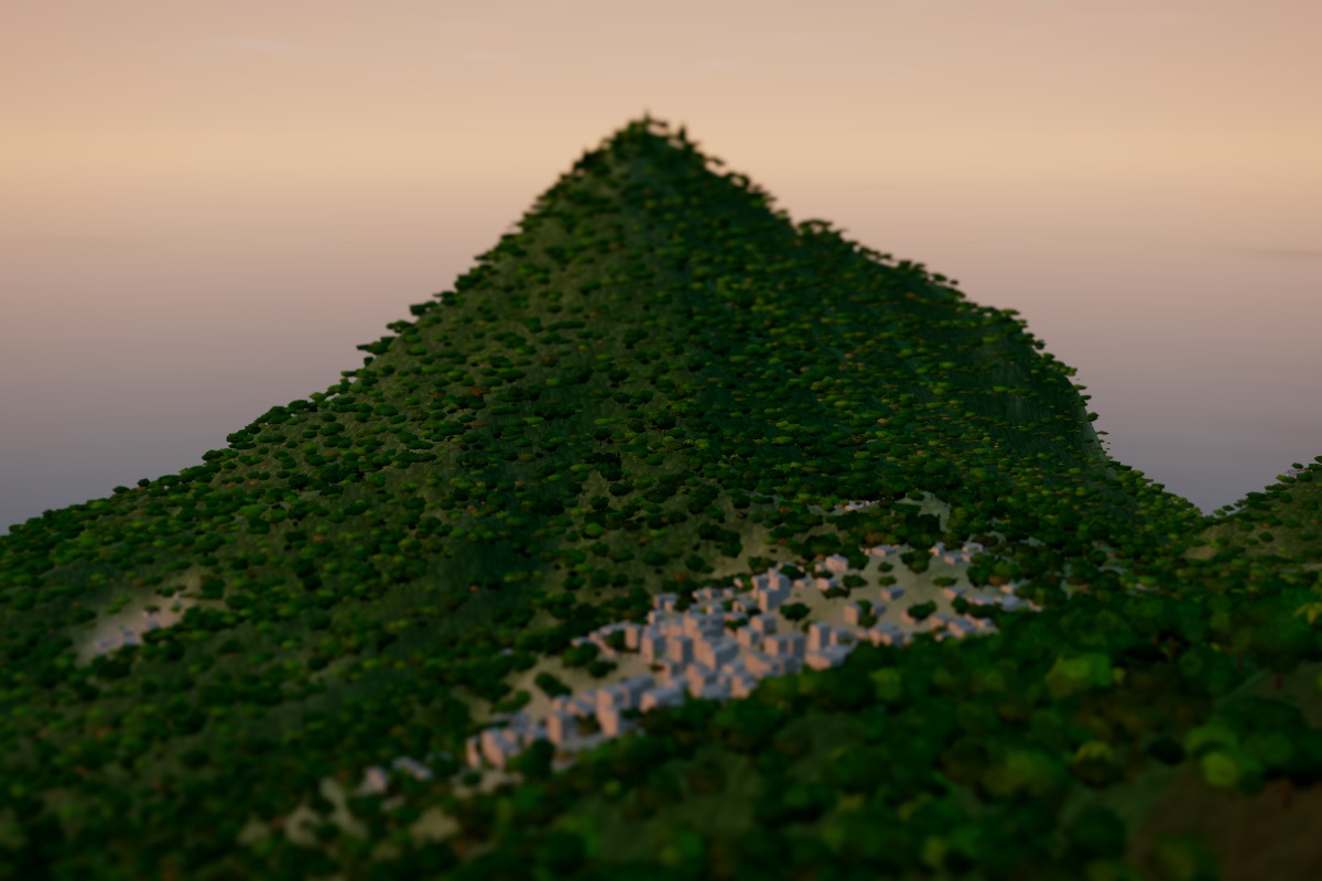 Keelung Mountain in the last evening light, with the hillside town of Jiufen below it